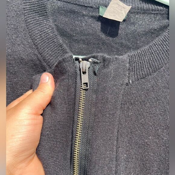 J Crew Wool Cashmere Sequin Zipped Cardigan Sweater - Picture 3 of 6